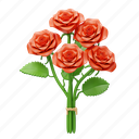 red, rose, bouquet, flower, floral, decoration, blossom, botanical, valentine