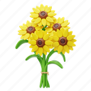sunflower, bouquet, flower, floral, decoration, blossom, botanical, spring, flowers