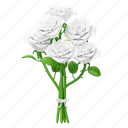 white, rose, bouquet, flower, floral, decoration, blossom, botanical, flowers