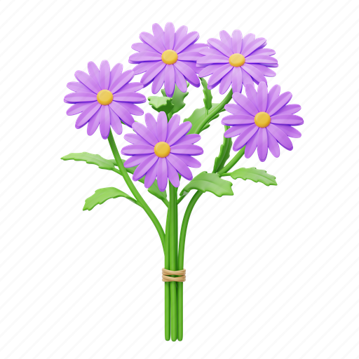 Aster, bouquet, flower, floral, decoration, blossom, botanical icon - Download on Iconfinder
