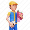 courier, delivery, man, person, parcel, male, men, character, avatar 