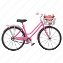 delivery, bicycle, cycling, transport, bike, transportation, shipping, bouquet, pink 