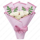 white, roses, bouquet, pink, gift, present, valentine, romantic, romance 