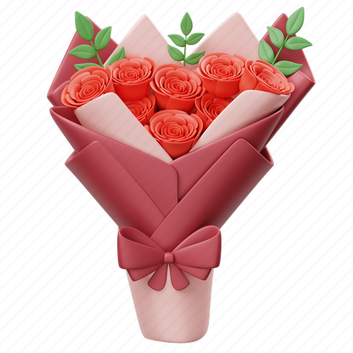 Roses, flower, flower bouquet, flowers, floral, decorate, nature 3D illustration - Download on Iconfinder