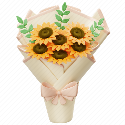 Sunflower, flower, bloom, floral, bouquet, decoration, ornament 3D illustration - Download on Iconfinder