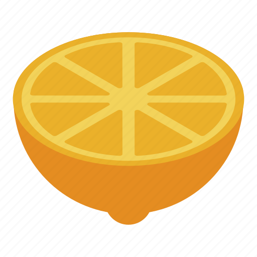Cartoon, food, fresh, fruit, half, isometric, lemon icon - Download on Iconfinder