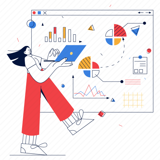 Statistics, and, analytics, chart, graph, diagram, report illustration - Download on Iconfinder