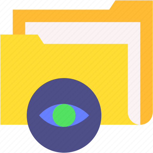 Folder, file, storage, archive, visible, view, eye icon - Download on Iconfinder