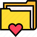 folder, like, archive, heart, love, favorite