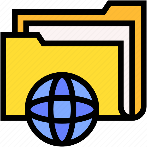 Folder, file, storage, globe, grid, browser, archive icon - Download on Iconfinder