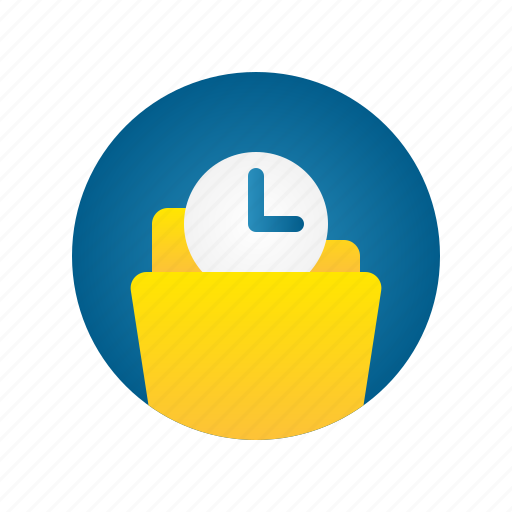 Clock, document, file, folder, storage, time icon - Download on Iconfinder