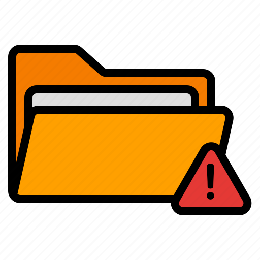 Warning, alert, attention, error, caution, folder, archive icon - Download on Iconfinder