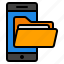 smartphone, mobile, phone, device, folder, document, file 