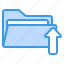 upload, arrow, left, direction, folder, document, file 