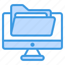 computer, technology, monitor, screen, display, folder, document