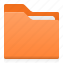 color, document, folder, office, orange