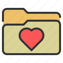 folder, favourite, heart, bookmark, document, file