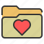 folder, favourite, heart, bookmark, document, file 