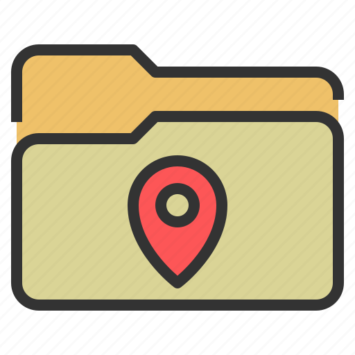 Document, folder, location, pin, gps, file icon - Download on Iconfinder
