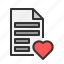 document, favourite, heart, bookmark, file 