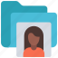 female, user, folder, files, documents, avatar, woman 
