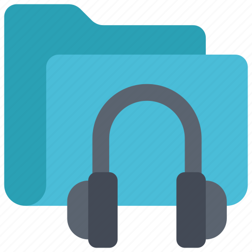 Headphone, folder, files, documents, audio icon - Download on Iconfinder
