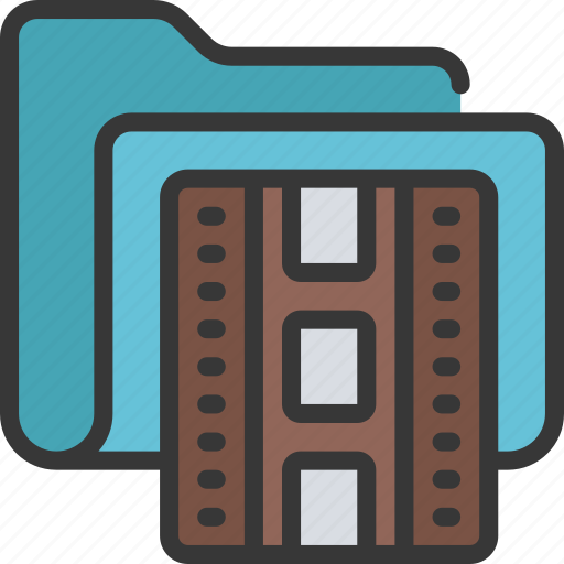 Film, strip, folder, files, documents, movies, videos icon - Download on Iconfinder