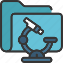 microscope, folder, files, documents, science, research