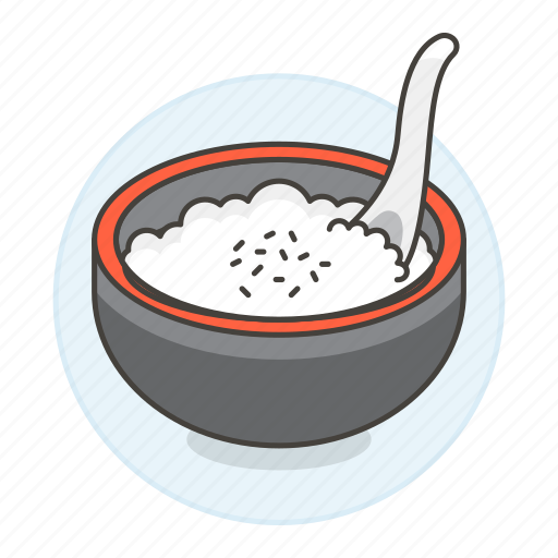 Asian, bowl, cuisine, food, of, rice, spoon icon - Download on Iconfinder