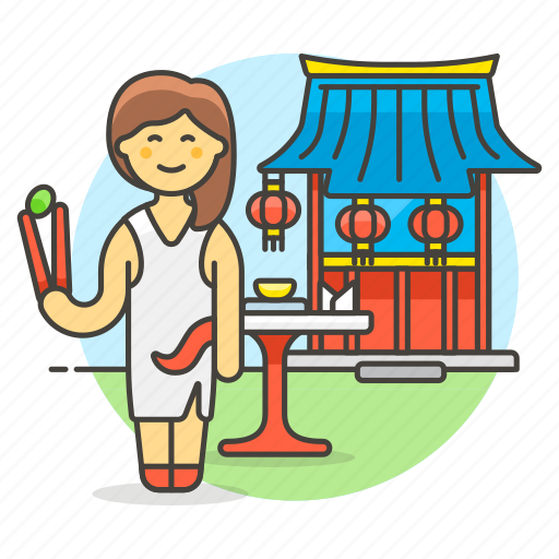 Asian, chinese, chopsticks, food, restaurant, table, waitress icon - Download on Iconfinder