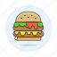 burger, cheeseburger, double, fast, fastfood, fat, food, hamburger, junk, meat 