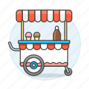 cart, cold, cone, cream, food, ice, sweet, syrup