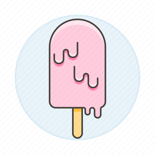 Cold, cream, food, ice, melting, pink, popsicle icon - Download on Iconfinder