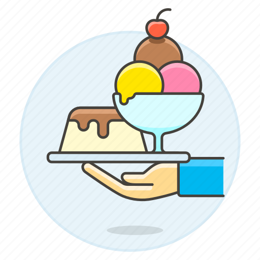 Serving, waiter, dessert, sweet, sundae, cream, ice icon - Download on Iconfinder