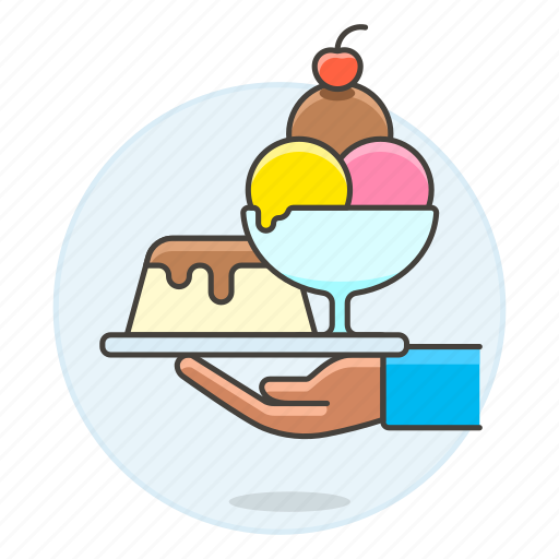 Cold, serving, ice, waiter, cup, sundae, sweet icon - Download on Iconfinder