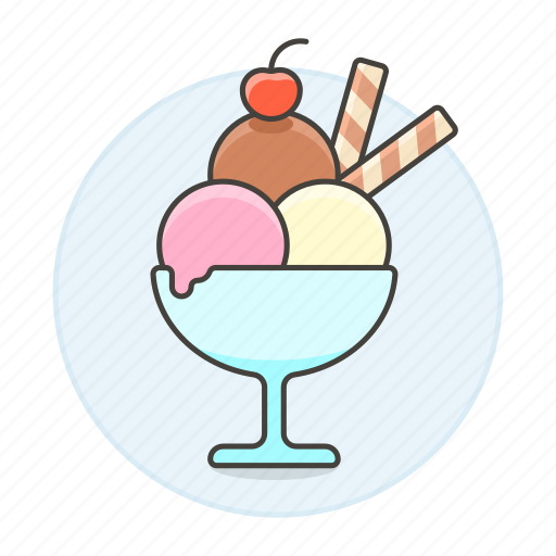 Neapolitan, sweet, sundae, cream, ice, cherry, wafer icon - Download on Iconfinder