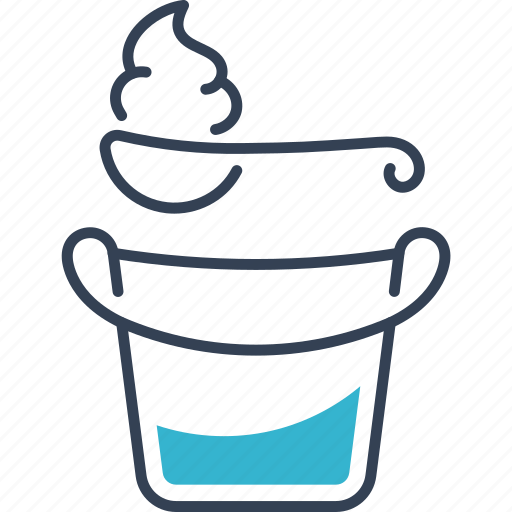 Cream, spoon, sour, bucket, dairy, food icon - Download on Iconfinder