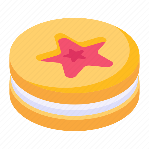 Cream cookie, star cookie, biscuit, cookie, food icon - Download on Iconfinder