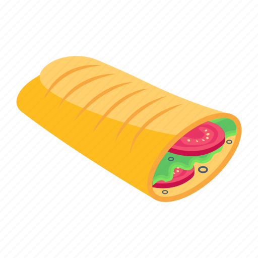 Shawarma, salad roll, food, mexican food, roll icon - Download on Iconfinder
