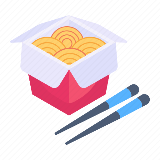 Snacks, fried food, wok box, chopsticks, food box icon - Download on Iconfinder
