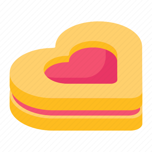 Sweet, heart cookie, cream cookie, food, dessert icon - Download on Iconfinder
