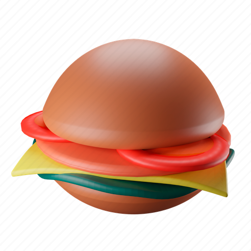 Burger, cheeseburger, hamburger, meal, fast-food, junk-food, fast 3D illustration - Download on Iconfinder