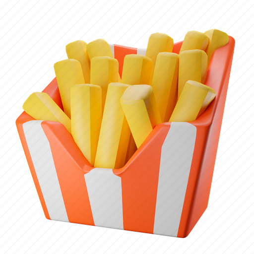 French, fries, french fries, potato fries, food, fast-food, potato 3D illustration - Download on Iconfinder