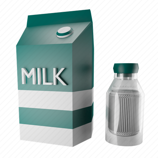 Milk, drink, pack, package, beverage, bottle, food 3D illustration - Download on Iconfinder