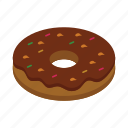 donut, doughnut, sweet, chocolate, round