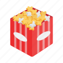 popcorn, snack, bucket, movie, cinema