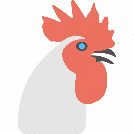 Animal, chicken, cockerel head, poultry, white rooster icon - Download on Iconfinder