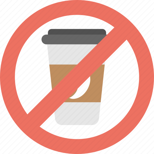 Drink restriction, food service, no beverage, no drink allowed, no takeaway, prohibition sign icon - Download on Iconfinder