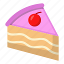 slice, cake, pastry, bakery, strawberry