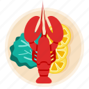dish, food, lobster, seafood, crawfish, restaurant